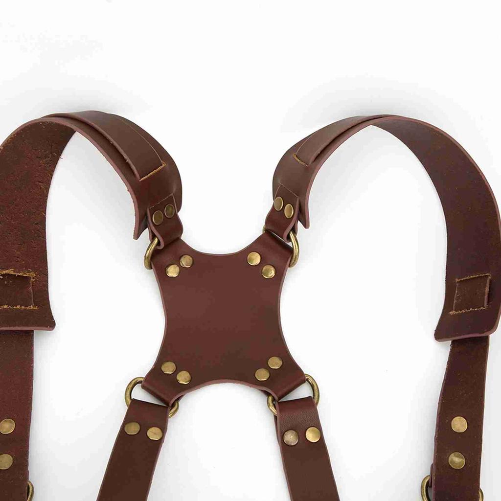 Adjustable Dual Leather Rivet Double Shoulder Digital Camera Shoulder Strap Harness Accessory