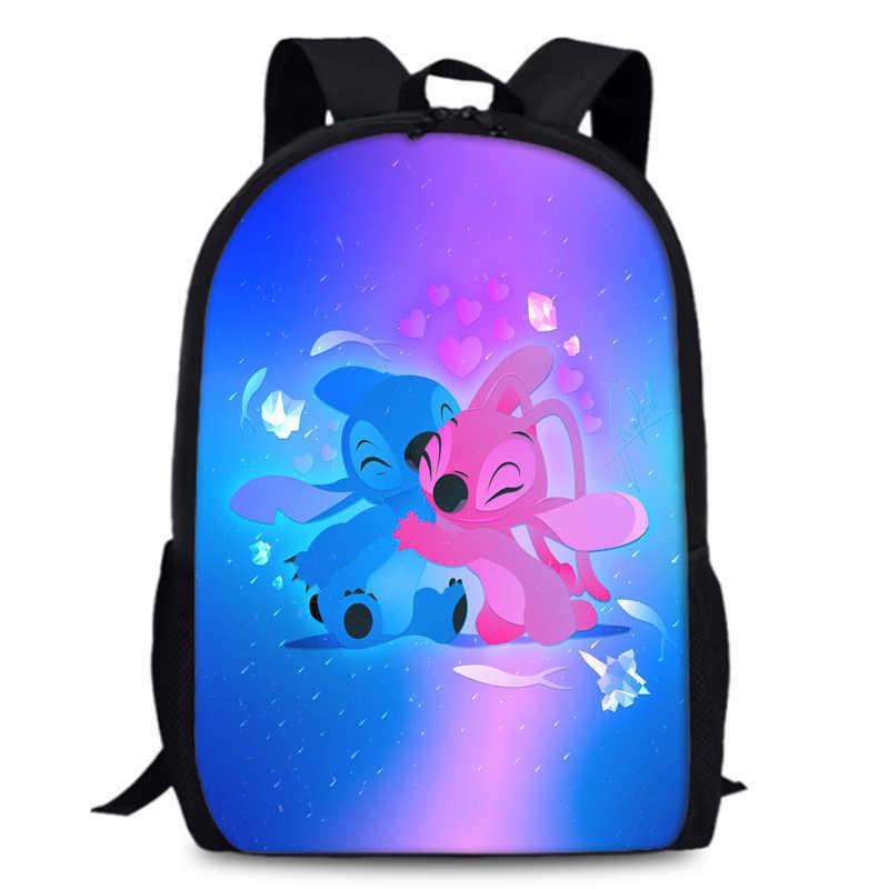 Süßer Stitch Cartoon Rucksack für Kinder mit großem Fassungsvermögen und Oxford-Gewebe