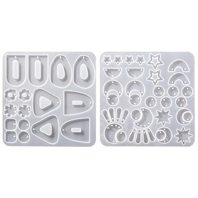 Multipurpose Earrings Resin Molds Pendant Eardrops Silicone Moulds for DIY Epoxy Resin Ornament Friend Lover Gifts