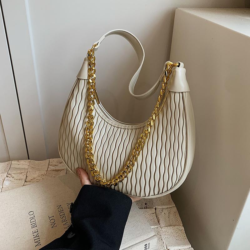 Fashionable and Versatile Dumpling Bag  New Single Shoulder Crossbody Women's Bag Crescent Bag Light Luxury Underarm Bag