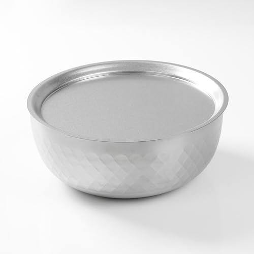 [Online Exclusive] Pearl Metal Bowl, 24cm, Stainless Steel, Made In Japan, Diamond Cut, Galaxy Embossed Finish, Bowl Plate 24cm Set AZ-5638