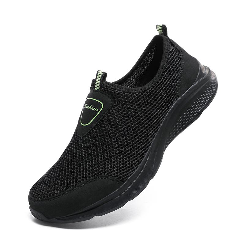 Large Size Summer Hollow Breathable Mesh Shoes Thick Sole Lightweight Casual Sports Shoes Lazy Shoes