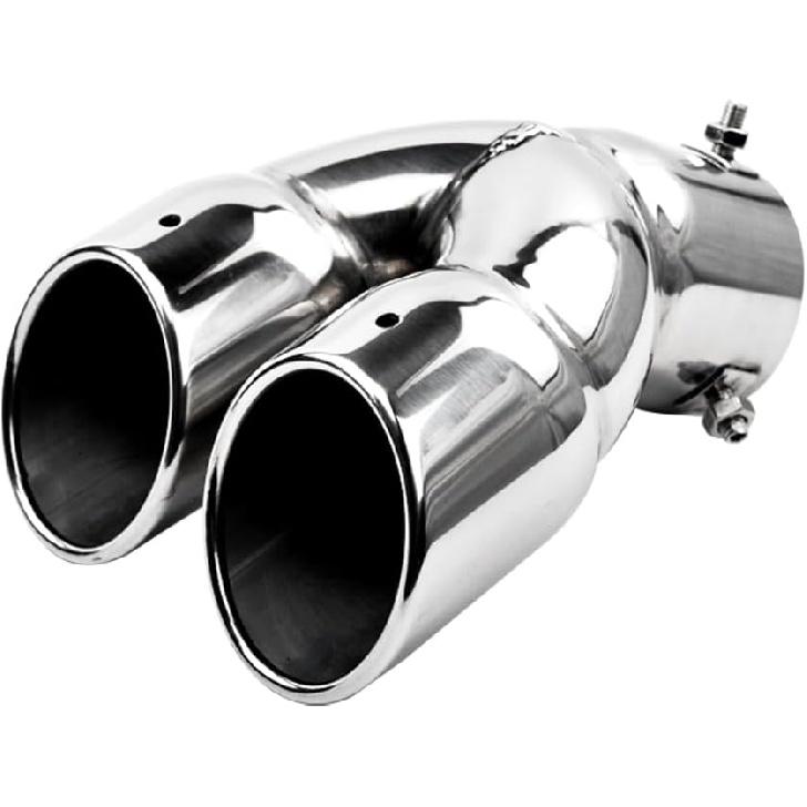 3 Inch Exhaust Tip, Universal Stainless Steel Exhaust Tailpipe Dual Tailpipe Slant For Most Cars