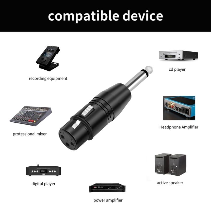 3Pin Female To 6.35mm Mono Jacks Male Sound Adapter for Microphones and Amplifiers Connections