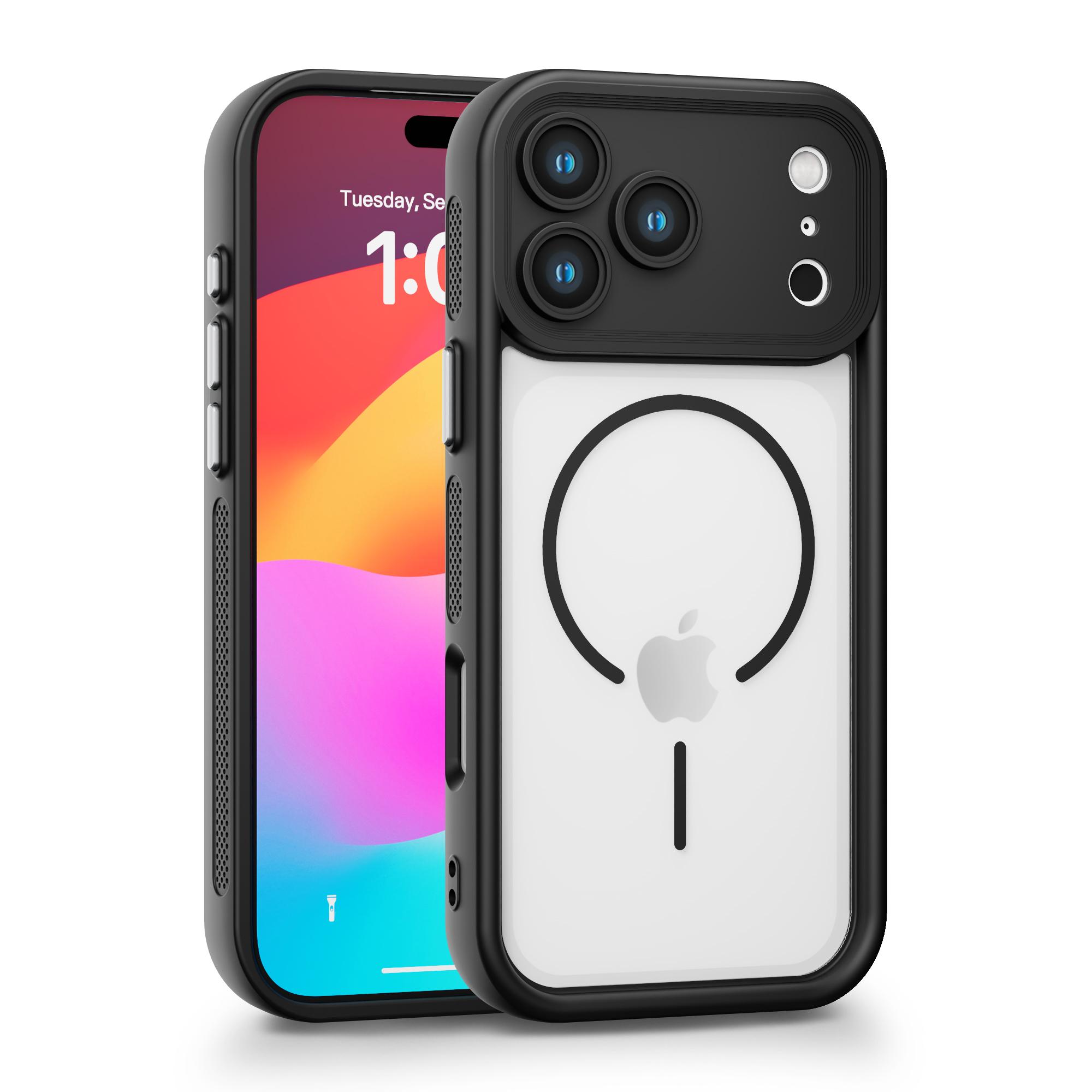 

Магнитная защита объектива камеры Матовый чехол-накладка для Magsafe iPhone 17 Pro Max Air 16 Plus 15 14 13 12 11 17Pro iPhone17 Аксессуары для телефона Mag Safe For iPhone Air чёрный