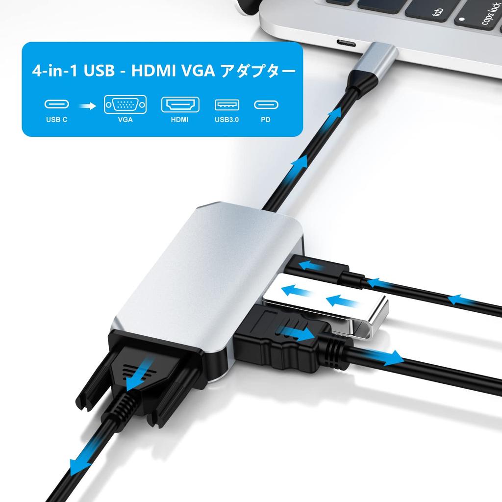 Doaemunp 4 In 1 USB C To Dual HDMI Adapter with USB C 4K HDMI 100W Power Delivery Port and USB 5Gbps Data Port for MacBook MacBook Chromebook and Hub,