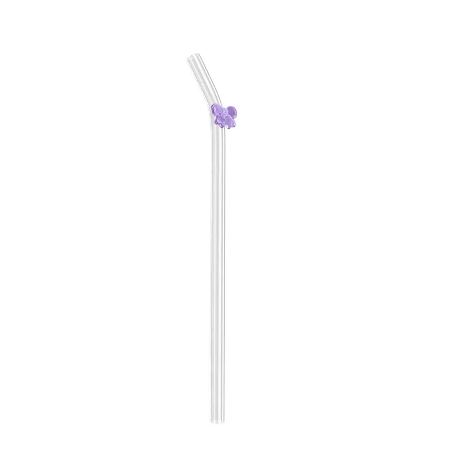 Reusable Drinking Glass Straw Cute Butterfly Flower Shape Straw for Smoothies Juice Milk Bar Accessories Theme Party Bar Tools