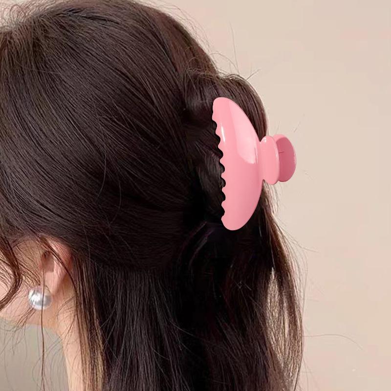 Super Fairy-like Girl Semi-round Shark Clip Pink Back of The Head Hair Clip and Hair Accessory