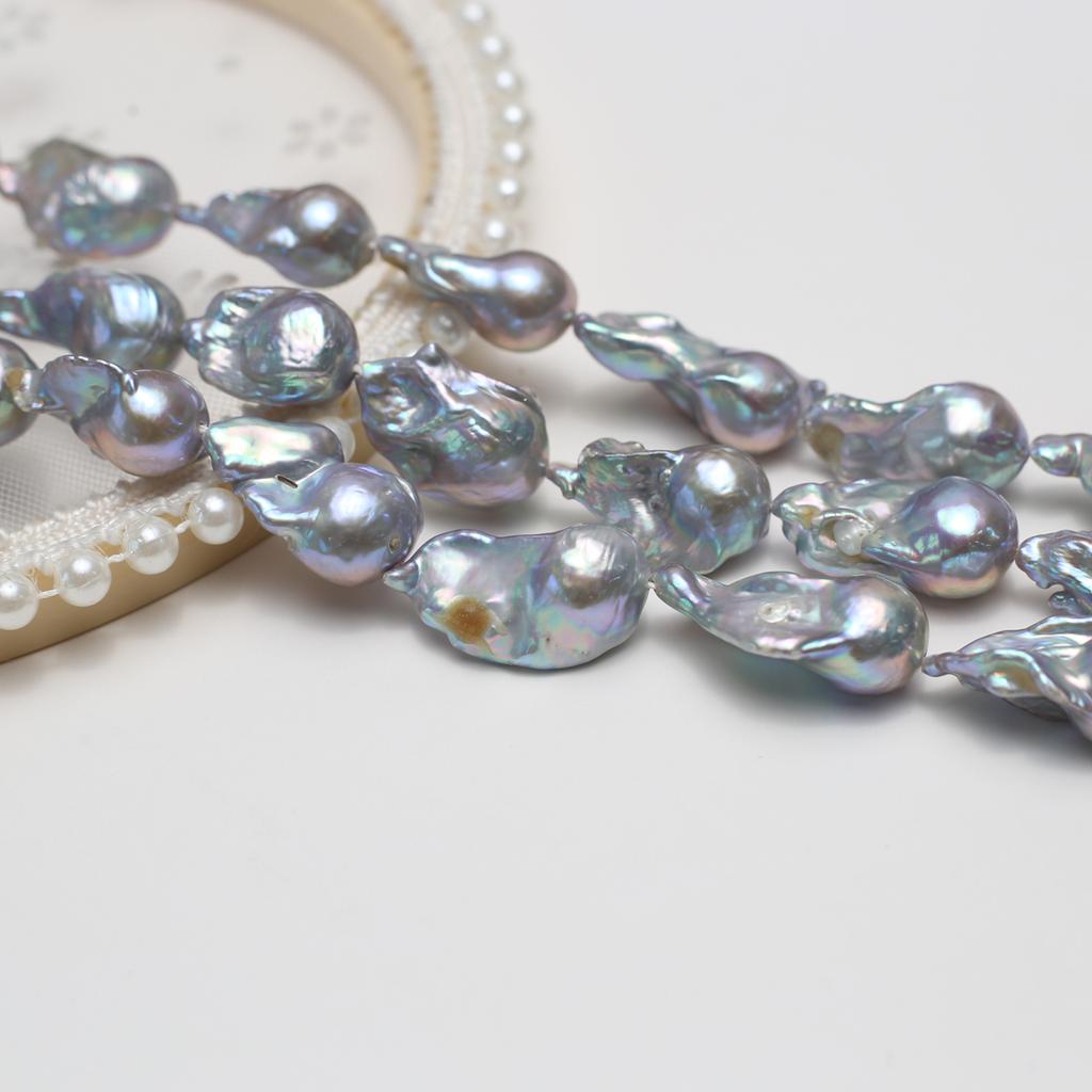 1String, Luxury Natural Shell Mother of Pearl Beads, Baroque Style Handmade Irregular Loose Spacer Beads 12-15mm, for DIY Jewelry Making Supplies 36cm