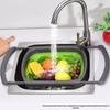 Dual-Use Folding Cutting Board & Telescopic Draining Basket for Vegetables and Fruit Washing