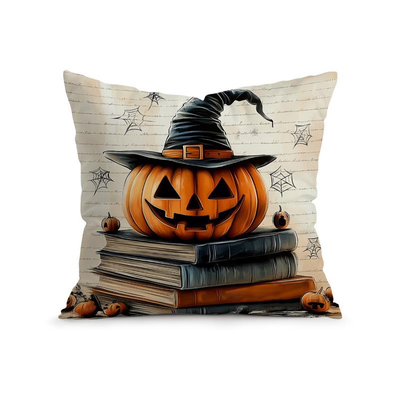 Home Decor Halloween Themed Spooky Cushion Covers Pattern Cushion Cover Suitable For Sofa Bedroom Car Pillow Cover