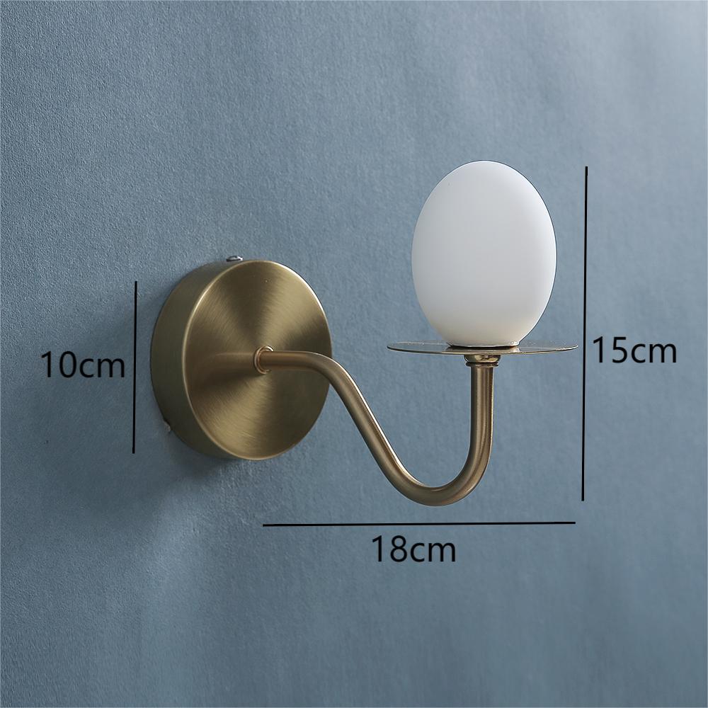 Modern Egg Glass Ball Led Wall Lamp Gold Nordic Minimalist Sconces Living Bedroom Bedside Mirror Lights Decor Lighting Fixtures