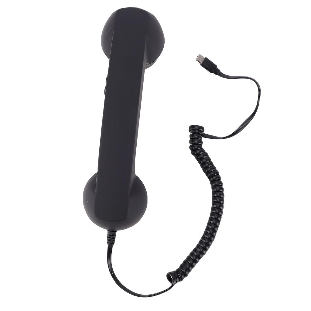 Retro-Telefonhörer mit Lautstärkeregelung, ergonomisch, Typ-C-Kabel, Telefonhörer-Empfänger für Mobiltelefon-Videoanrufe