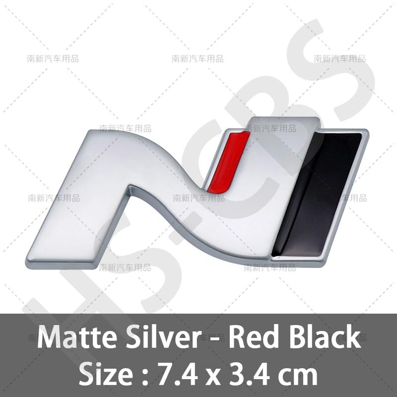 1Pc Metal N Emblem Logo N Badge Decal Nline ar Stickers For IX25 IX35 I20 I30 Kona Tucson Sonata Elantra Veloster Accent Car Styling