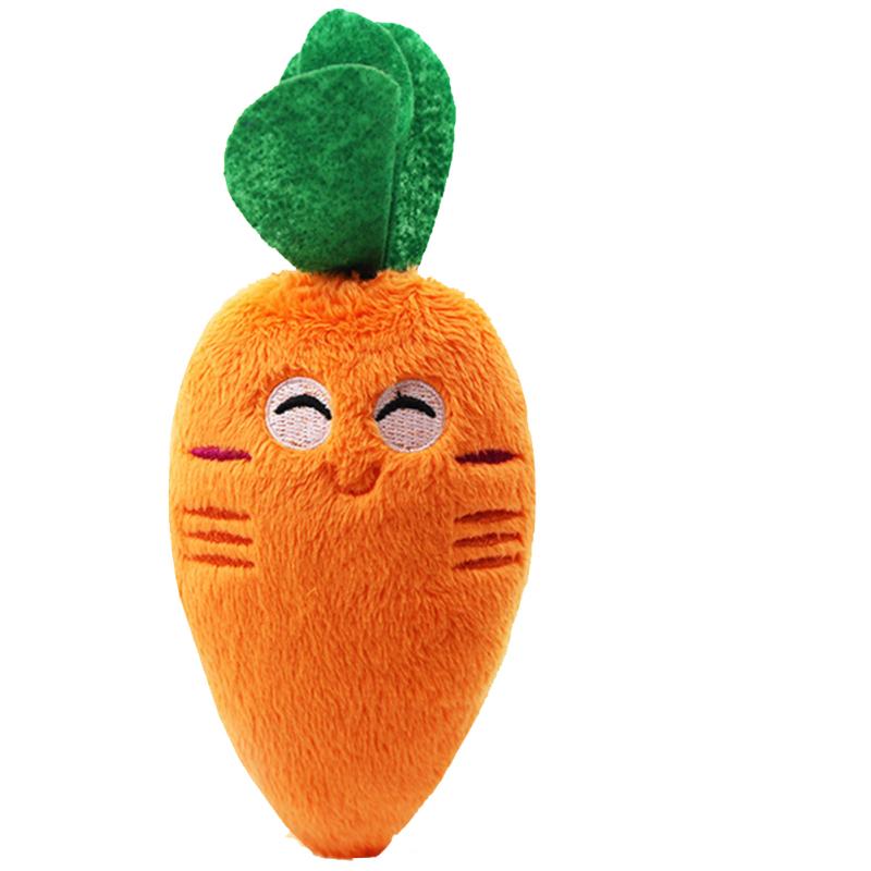 Stress Relief Pet  Plush  Toy Colorful Cartoon Fruit Animal Shape Bite-resistant Sounding Doll Molar