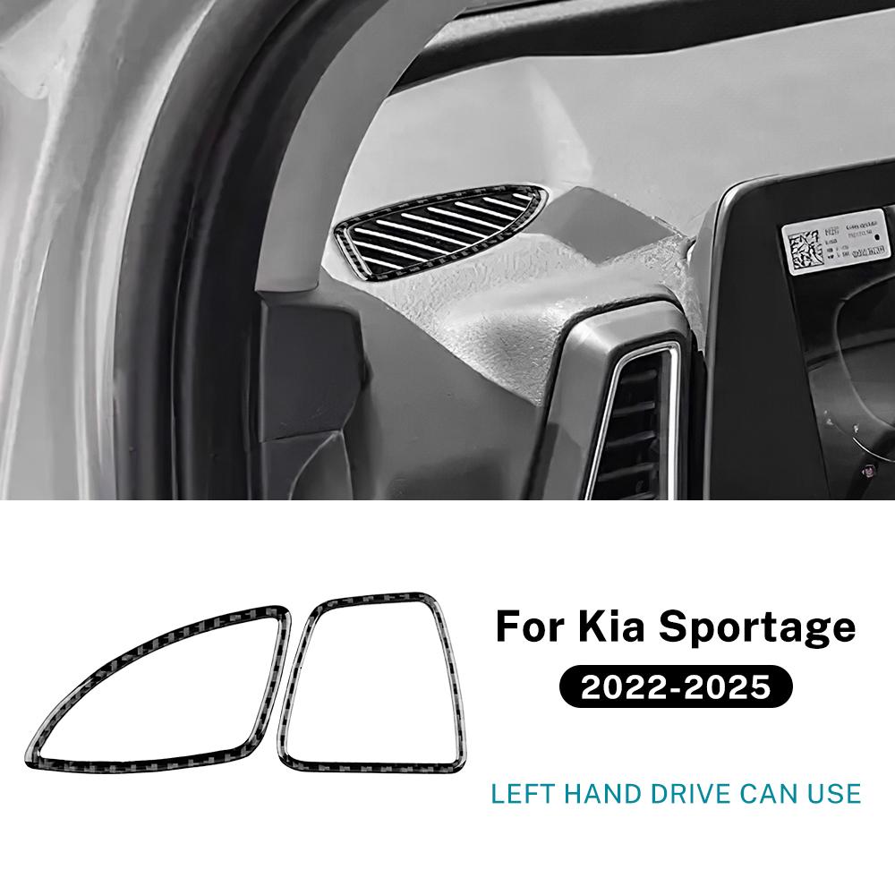 Echte Weiche Kohlefaser Für KIA Sportage NQ5 2024 2025 LHD RHD Auto Lüftungsauslass Rahmen Aufkleber Innenzubehör