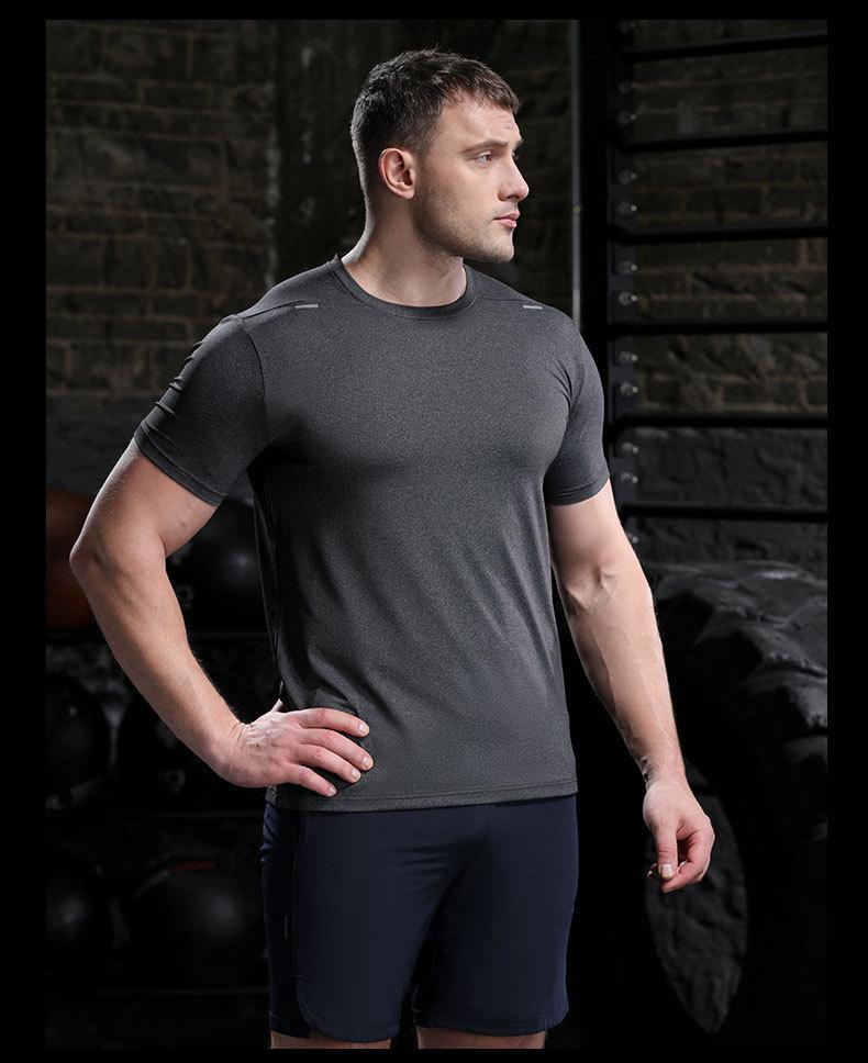 Lulu Men's Quick-Dry Sports T-Shirt - Elastic, Breathable, Large Size, Round Neck, Short Sleeve, Custom Logo.