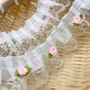 1Yard Red Pink Lace Flower Embellishment DlY HandmadeMaterial Cute Sweet Lace Ribbon
