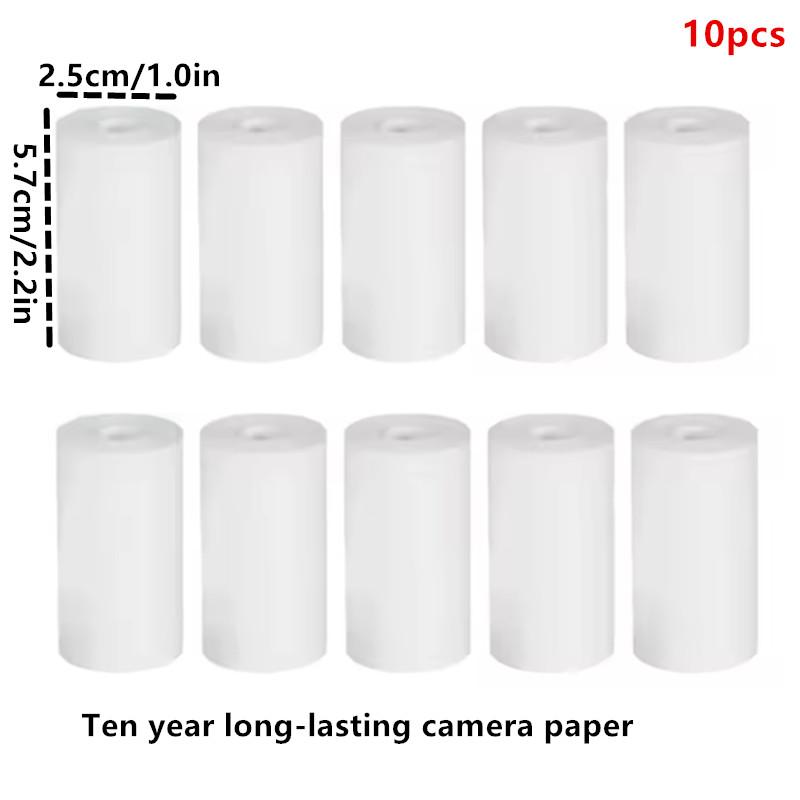 10 Rollen 57x25mm Weißes Thermopapier für Kinderkamera Sofortdruck Kinderkamera Druckpapier Ersatzzubehör