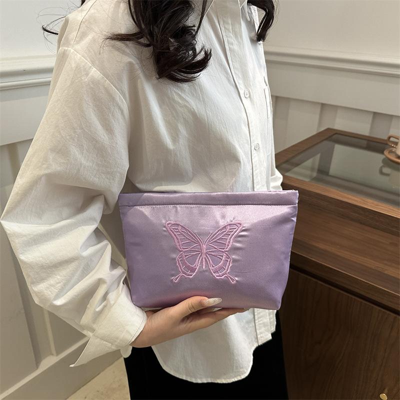 Butterfly Cosmetic Bag Large Capacity Skin Care Products Jacquard Storage Bag Going Out Portable Wash Bag Travel Liner Bag