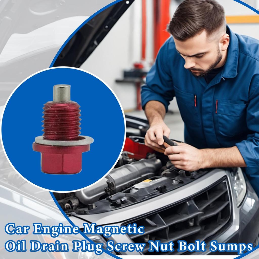 Fan Drain Plug, Improved Aluminum Alloy Pan Screw Magnetic Drain Plug Bolt