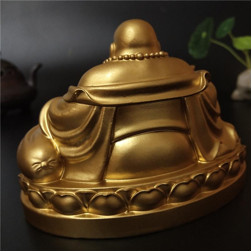 Golden Chinese Feng Shui Laughing Buddha Statues Ornaments Big Maitreya Buddha Sculpture Figurines Home Decoration Gifts
