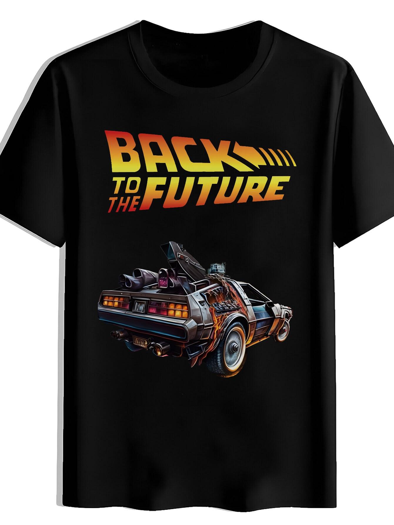 T-shirt Back to the Future Graphic - Retro Flying DeLorean Car Design XXXXL