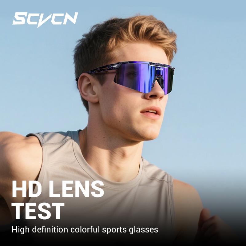 SCVCN UV400 Cycling Glasses Outdoor Hiking Drive Running Sunglasses Fashion Sports Glasses Men Women MTB Road Bike Sunglasses