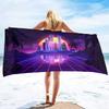 Custom Synthwave Beach Towel Retro Car Palm Tree Microfiber Sand Free Quick Dry Soft Travel Pool Accessory