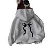 2025 Women's Fashion Bowknot Pullover Hoodie - Long Sleeve & Casual Style