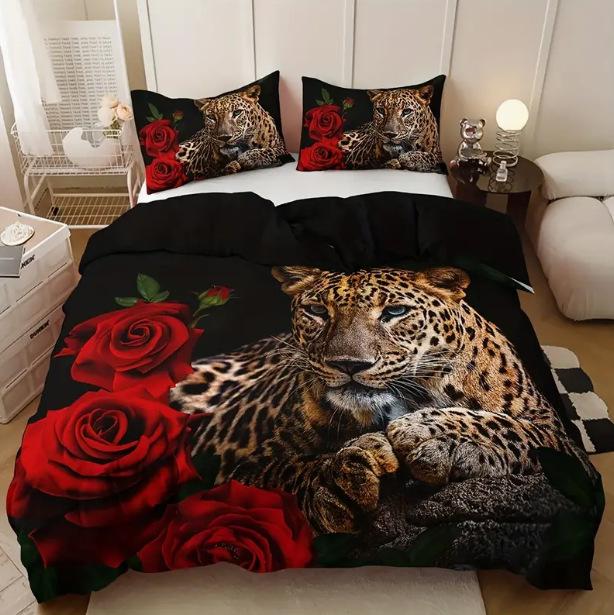 Bedding Three-Piece Set 3D Digital Printing Animal Cat And Dog Bed Sheet Quilt Cover