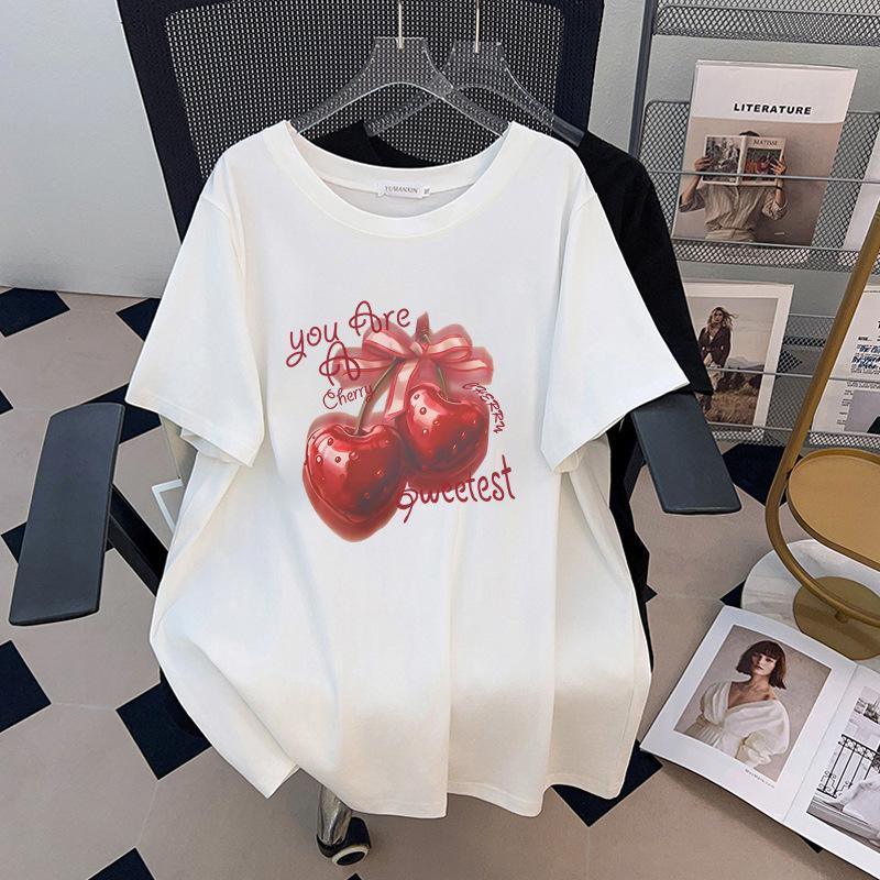 

Women s Plus Size Loose Fit Round Neck Mid-Length Short Sleeve T-Shirt (Sizes 200/300/350-1075) 7XL чёрный