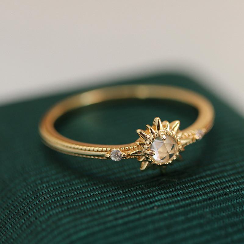 Copper Retro Chic Ring For Women Adjustable Size Unique Geometric Statement Fashion