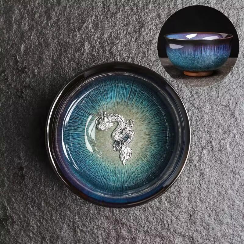 Hongyue Dehua Light Luxury Handwritten Teacup Guochao Chinese Tea Tasting Cup Household Retro Master Cup Single Cup As A Gift