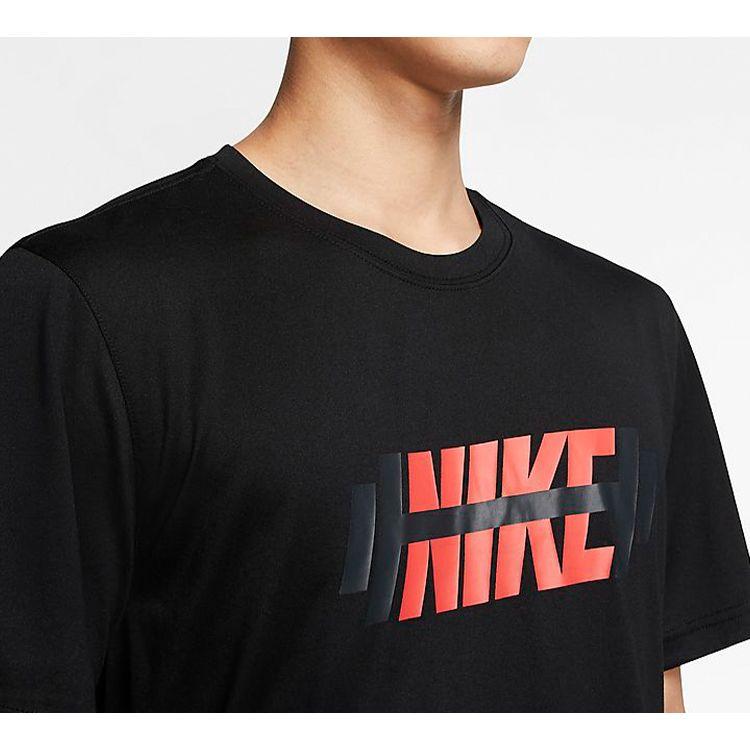 Nike Dri-Fit Legend Logo Print Short Sleeve T-Shirt Men Tops Black CT6471-010