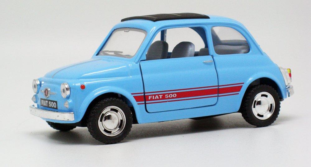 Kinsmart 1/24 Scale Pull-Back Car FIAT 500 (Sky Blue)