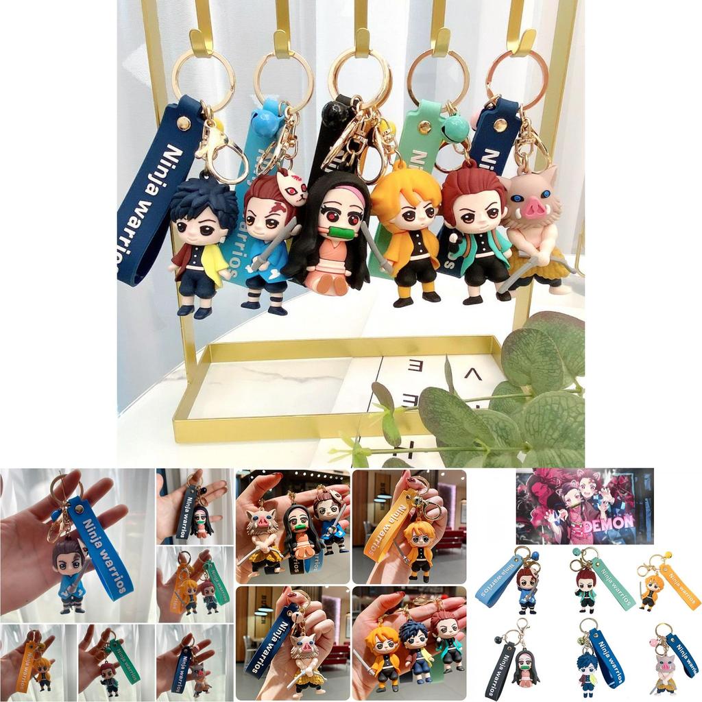 Slayer Keychain With Creative Figures Enhancing Your Bag Charm And Cosplay Collection**