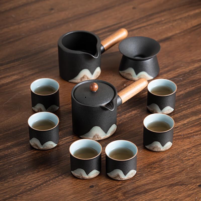 Su-style Ceramic Hand-Painted 'A Thousand Li of Rivers and Mountains' Gongfu Tea Set