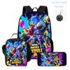 FORTNITE 3Pcs Cartoon School Set, Lightweight Backpack Front Pocket, Lunch & Pencil Case Kids 5-10, Free 3D Printed Keychain
