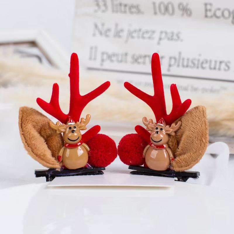 Children's Reindeer Antler Hair Clip - Cute Christmas Cartoon Hair Accessory