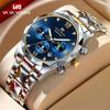 Quarz Uhr Herren Top Marke Hohe Qualität Edelstahl 30M Wasserdicht Leuchtend Datum Woche Sport Business Armbanduhren Damen Quarz Uhr