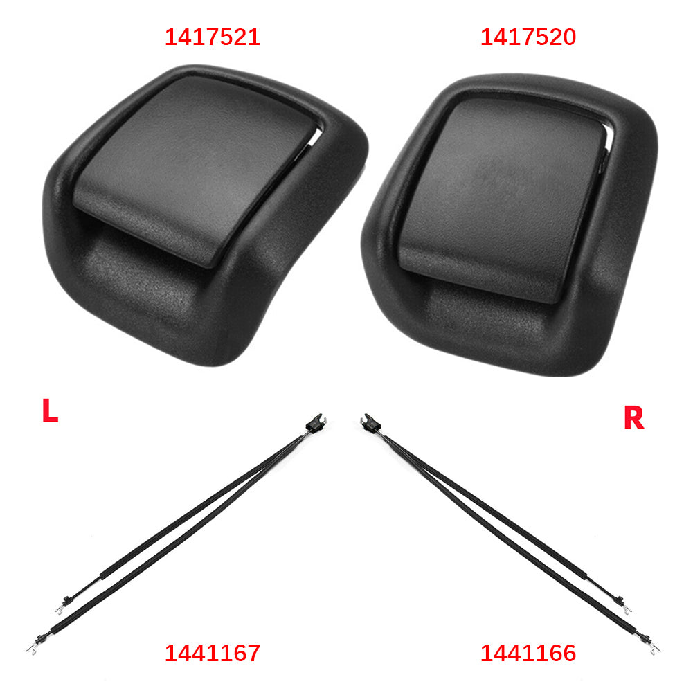 Manija de inclinación del asiento del automóvil izquierda/derecha con perilla de ajuste de inclinación del cable para Ford Fiesta MK5 MK6 1417521/1417520/1441167/1441166