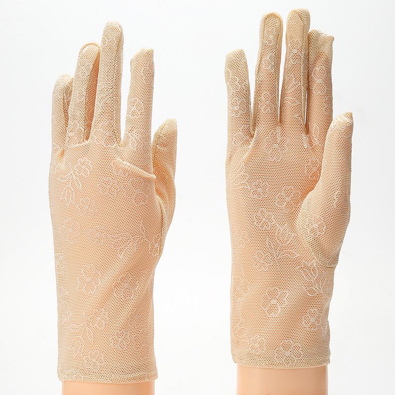Women's Elegant Lace Gloves - Thin, Breathable, Sun Protection for Driving, Etiquette, Dance, and Fashion