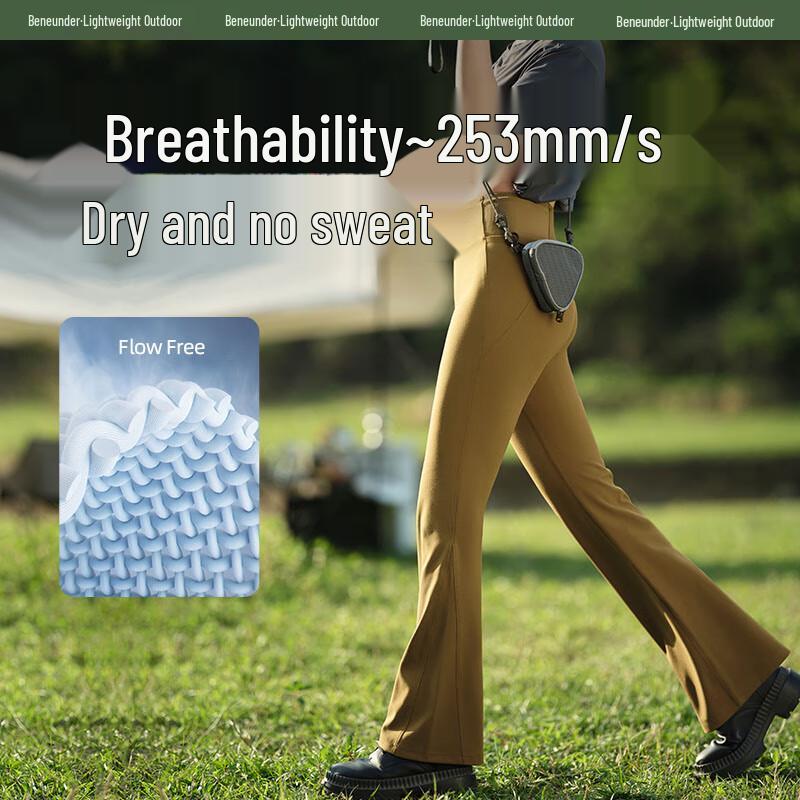 Beneunder Women's Double-Sided Cooling Flared Trousers