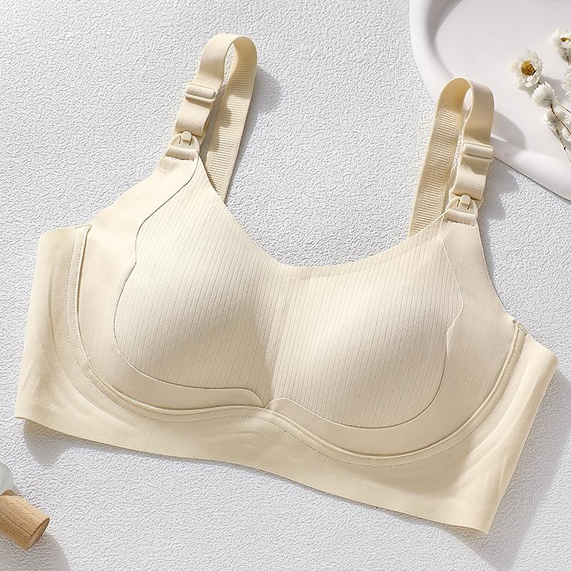 

Бесшовный бюстгальтер для кормления с застежкой спереди для беременности, обеспечивающий поддержку, предотвращающий провисание и легкий для кормления грудью 42/95BC шампанского