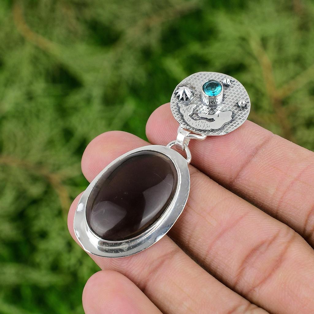 Smoky Quartz Gemstone Pendant 925 Sterling Silver Pendant Handmade Jewelry Brand New Pendant Anniversary Gifts