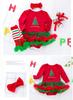 Friking Christmas Santa Baby Long and Sizes and Baby Costume Size Costume, Children's Costume, Dress, Sleeves, 4-Piece Set, Dress, Socks, Shoes,