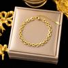 Stainless Steel Metal Hollow Link Chain Bracelet for Women Vintage Gold Color Watch Band Charm Bracelets Zircon Gifts