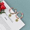 Cross-Border Color-Block Polymer Clay Christmas Earrings - Creative Holiday Party Jewelry Dopamine Ear Hoops