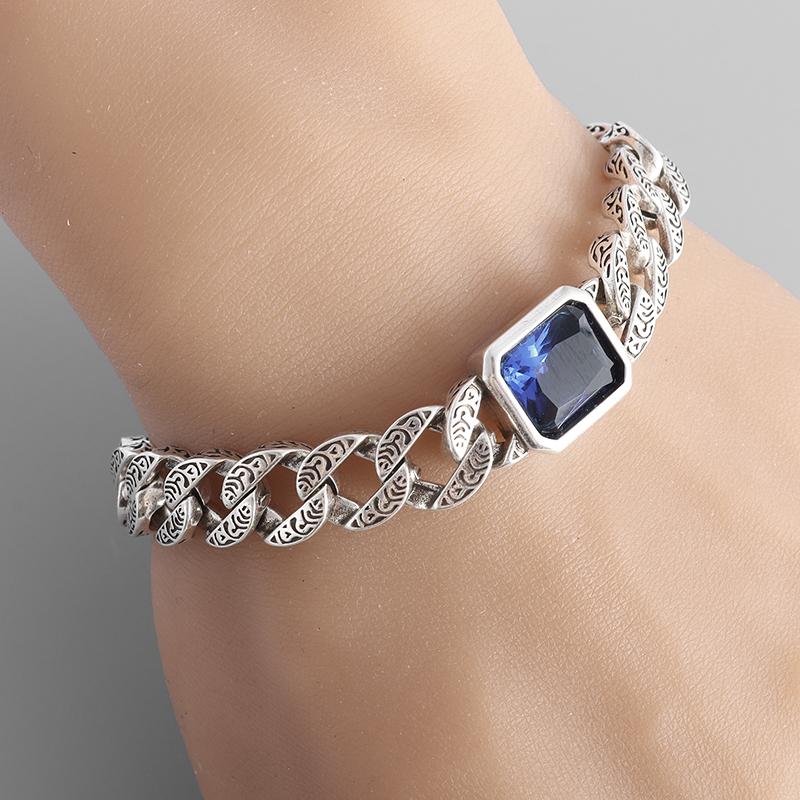 Gothic Silver Skull Chain Bracelet for Men Rock Party Jewelry Biker Bracelet Gift